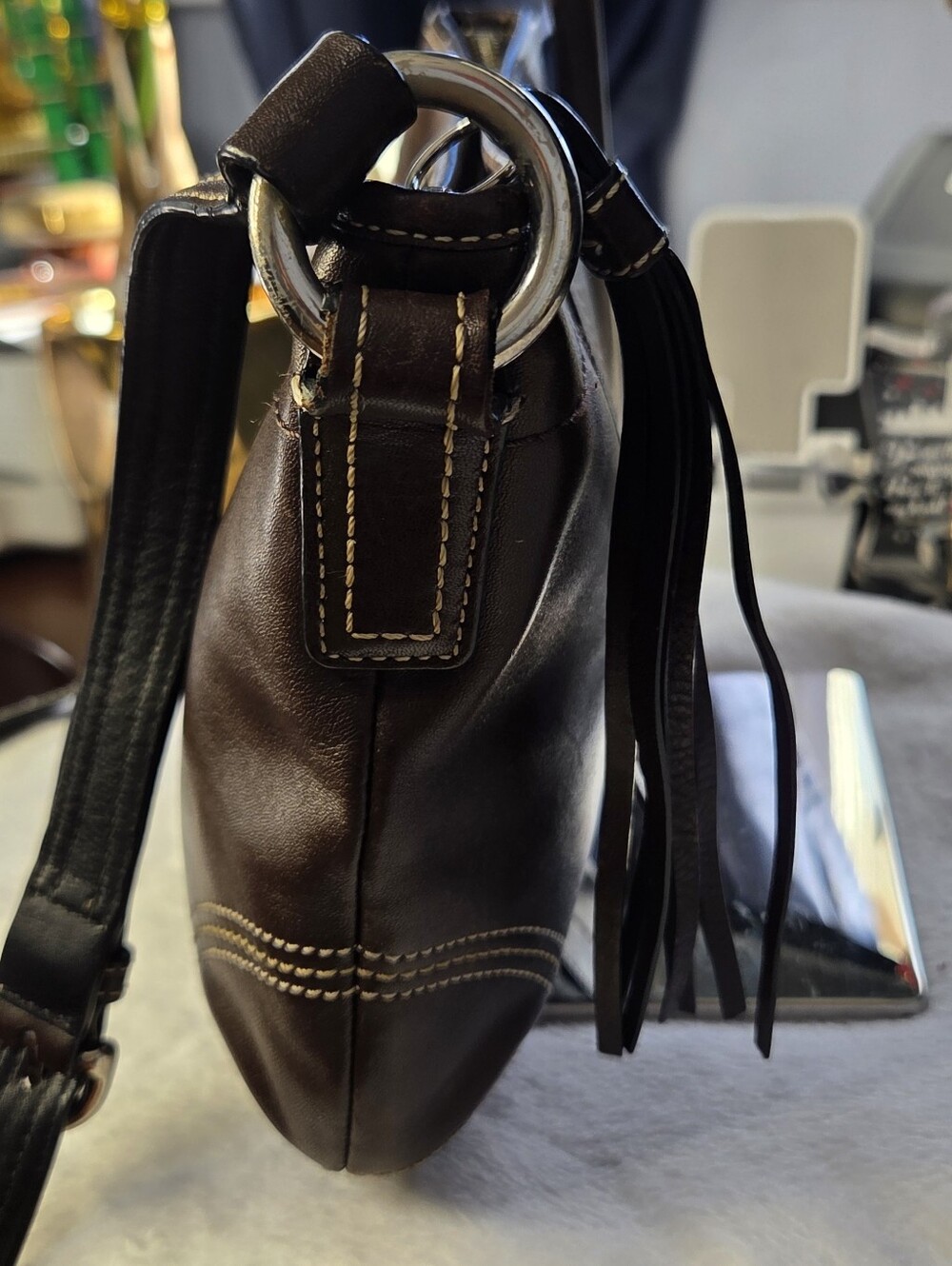 COACH Brown Leather Crossbody Bag Adjustable Strap- Y2K - Picture 4 of 11